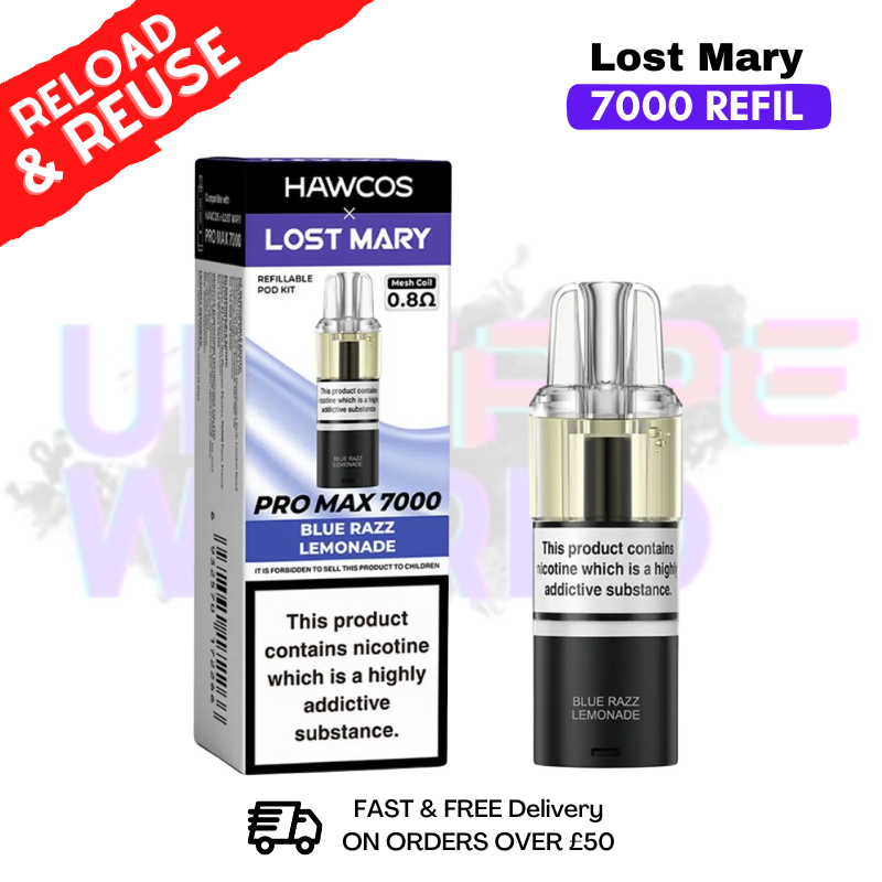 Blue Razz Lemonade Lost Mary 7K 7000 Puff Replacement Pods