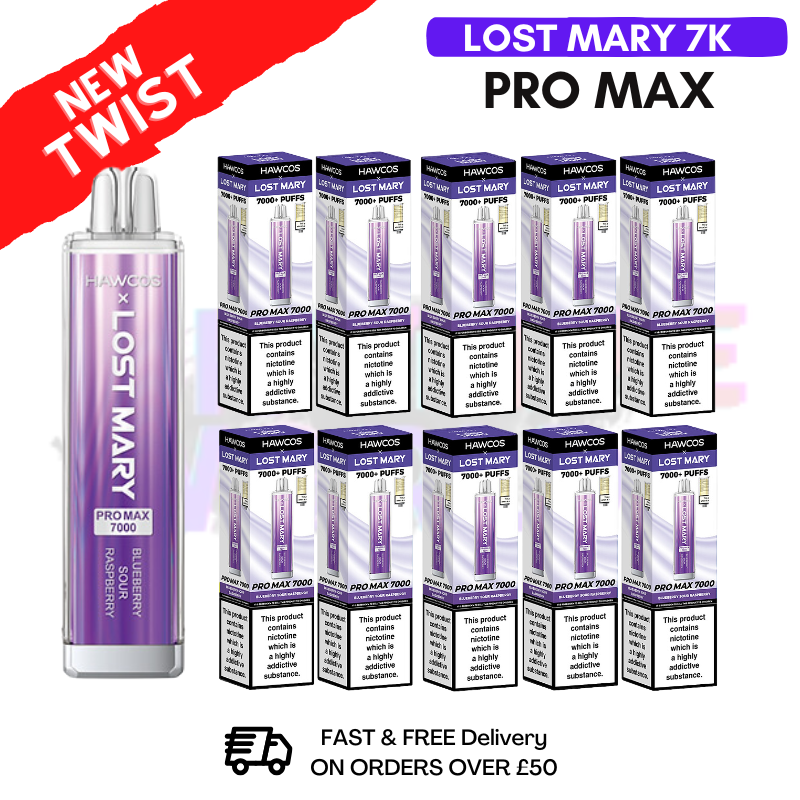 Blueberry Sour Raspberry Lost Mary Pro Max 7K Box Of 10