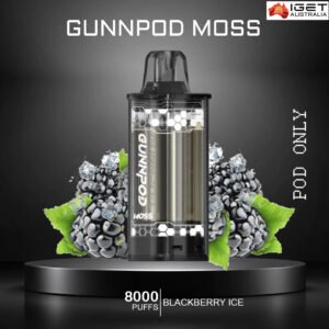 GUNNPOD MOSS – BLACKBERRY ICE- 8000 PUFFS – POD ONLY