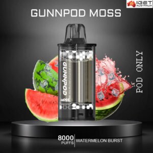 GUNNPOD MOSS – WATERMELON BURST  – 8000 PUFFS – POD ONLY
