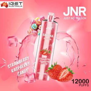 JNR SHISHA HOOKAH – STRAWBERRY RASPBERRY CANDY – 12000 PUFFS