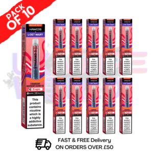 Straw Rasp Cherry ICE Lost Mary Crystal Pro 600 KITS Box Of 10