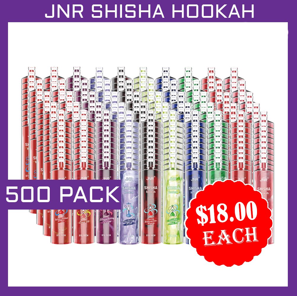 JNR SHISHA HOOKAH – 12000 PUFFS – 500 PACK