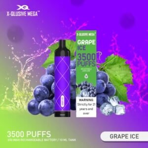 X-QLUSIVE MEGA GRAPE ICE – 3500 PUFFS